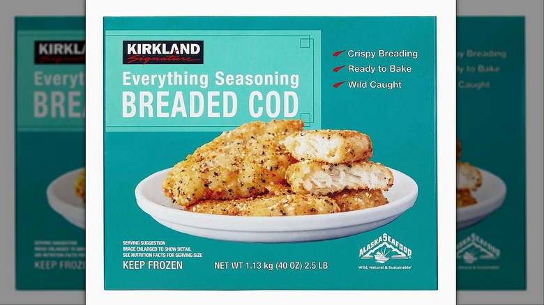 Box of Kirkland Signature Everything Seasoning Breaded Cod