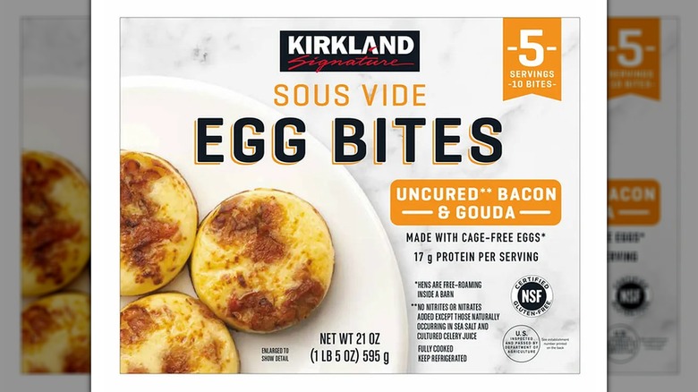 Box of Kirkland Signature Uncured Bacon & Gouda Sous Vide Egg Bites