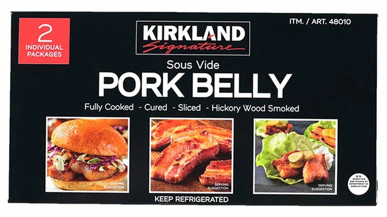 Package of Kirkland Signature Sous Vide Pork Belly