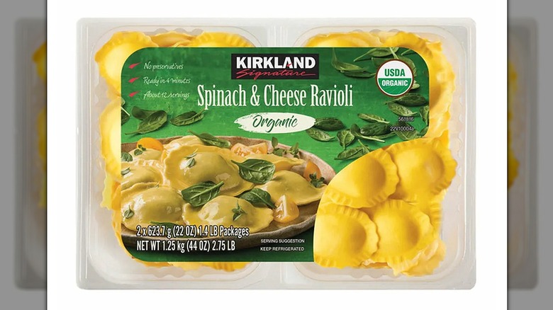 Package of Kirkland Signature Spinach & Cheese Ravioli
