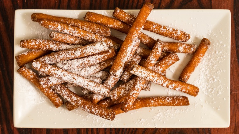 Plate of funnel cake fries
