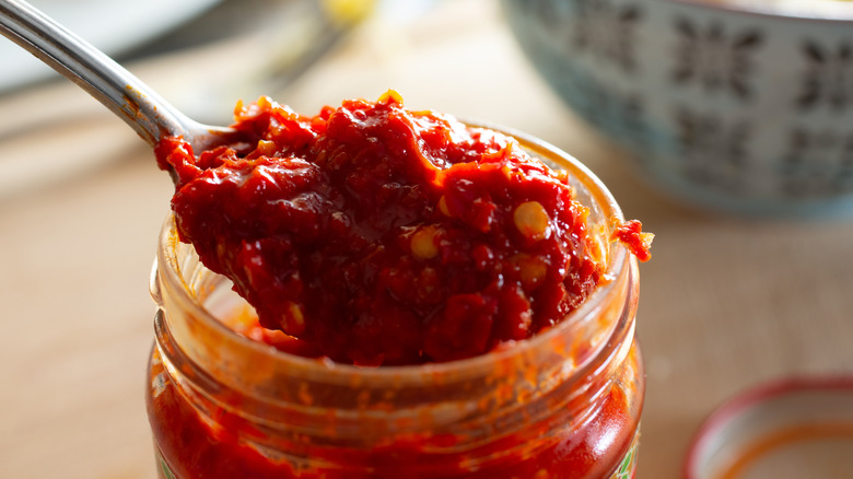 jar of harissa paste