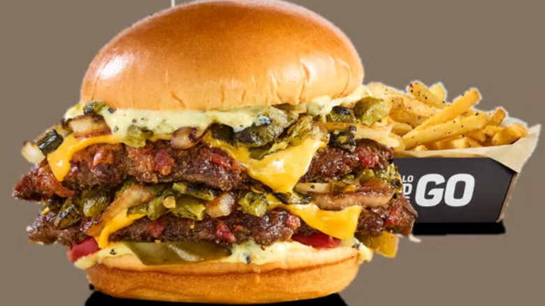 Bacon-Smashed Hatch Chile burger from Buffalo Wild Wings