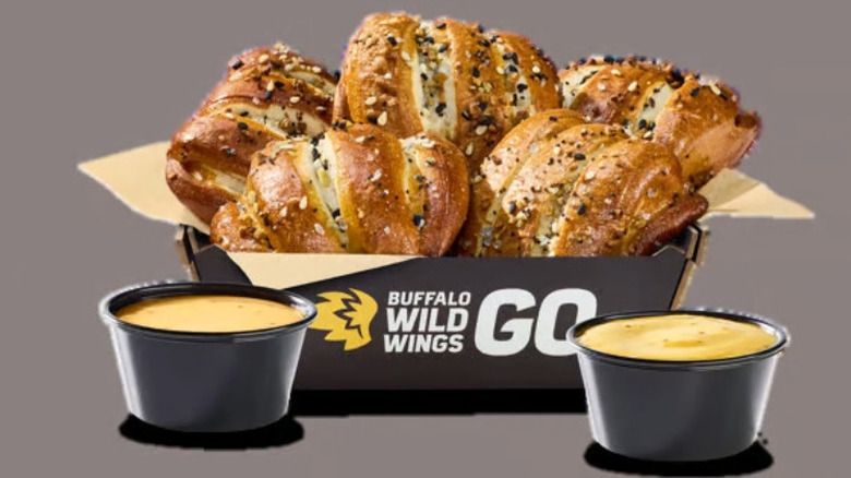 Everything Pretzel Knots with Beer Cheese and Honey Mustard from Buffalo Wild Wings
