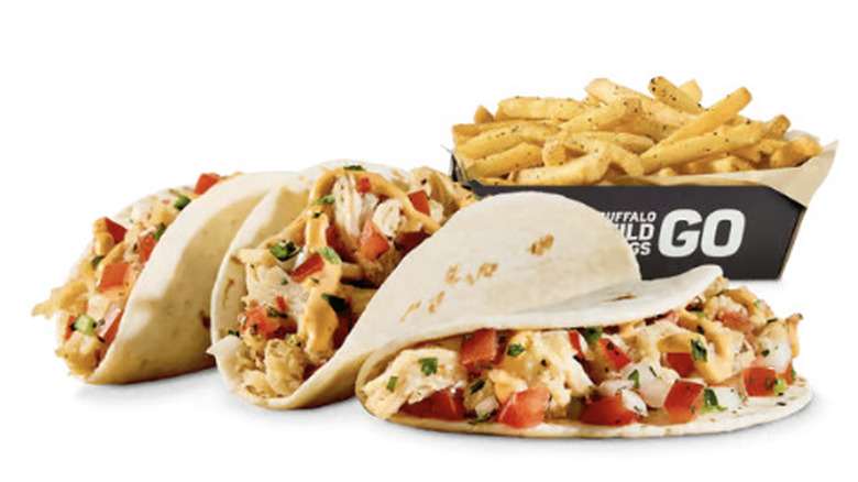 Street Tacos and fries from Buffalo Wild Wings