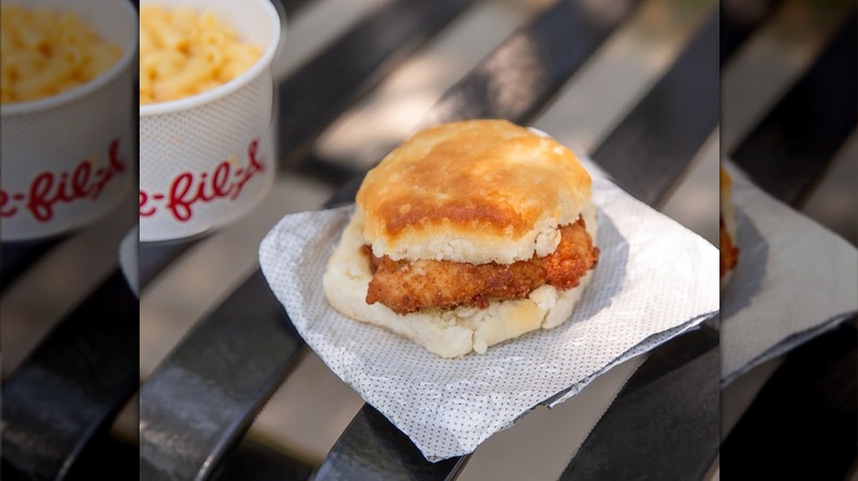Chicken Biscuit from Chick-fil-A on a table