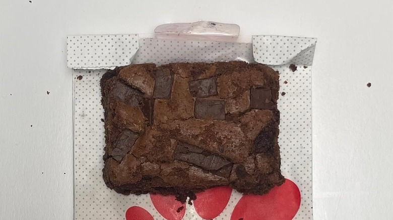 Chocolate Fudge Brownie from Chick-fil-A on a table