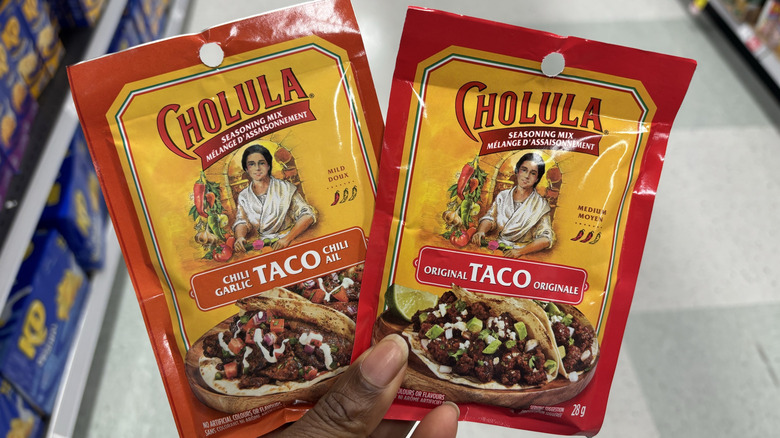 Two packets of unique Cholula taco seasonings