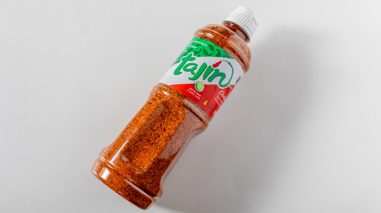 A bottle of Tajin against a white background