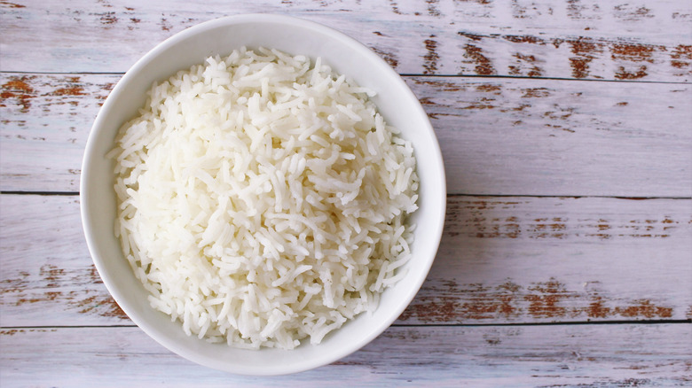Cooked white rice