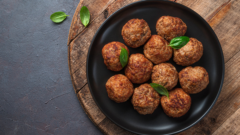pan of meatballs