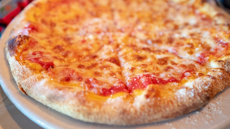 A freshly baked mashed potato pizza