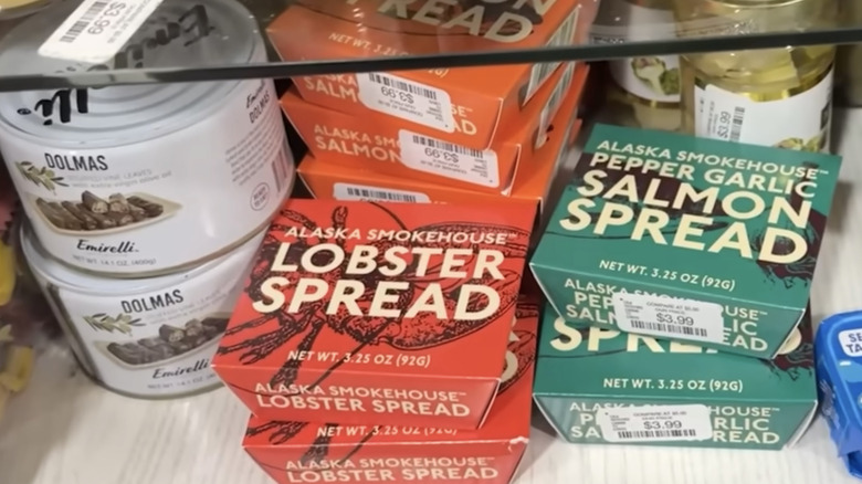 tins of salmon and lobster spread