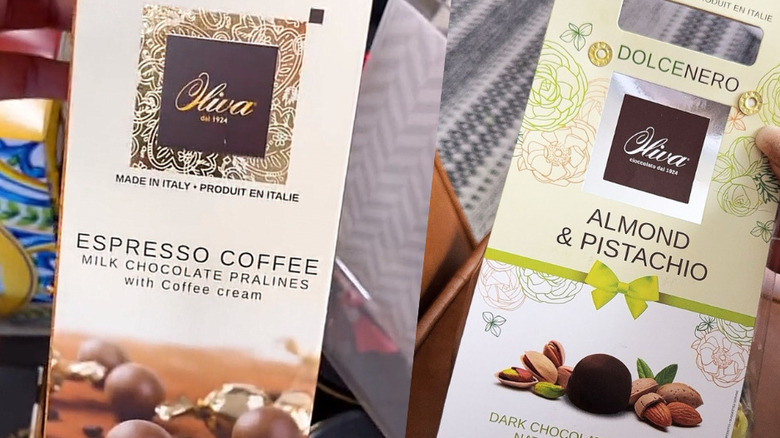 two packages of gourmet Italian chocolates