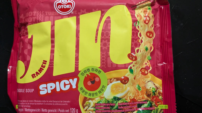 pack of spicy Jin ramen noodles featuring BTS singer, Jin