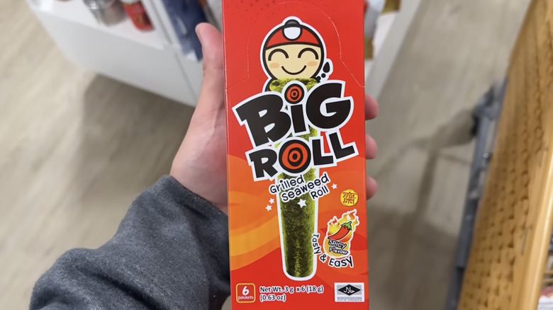 package of a spicy Big Roll Grilled Seaweed Roll