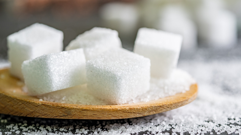 white sugar cubes