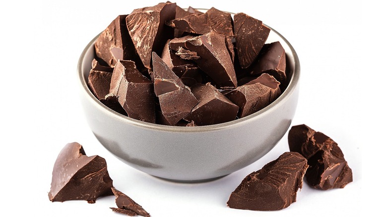 chunks of chocolate in bowl
