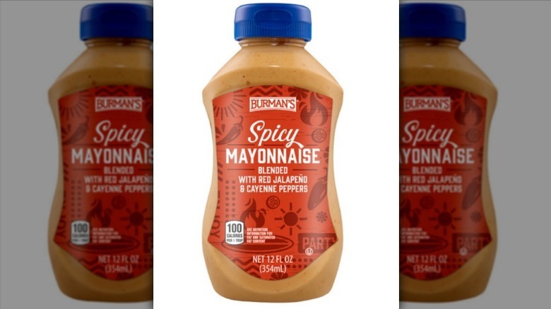 Burman's spicy mayo on white background