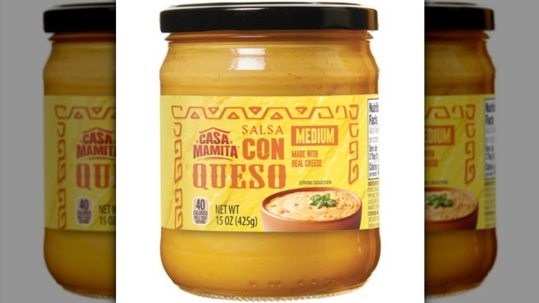 Casa Mamita salso con queso on white background