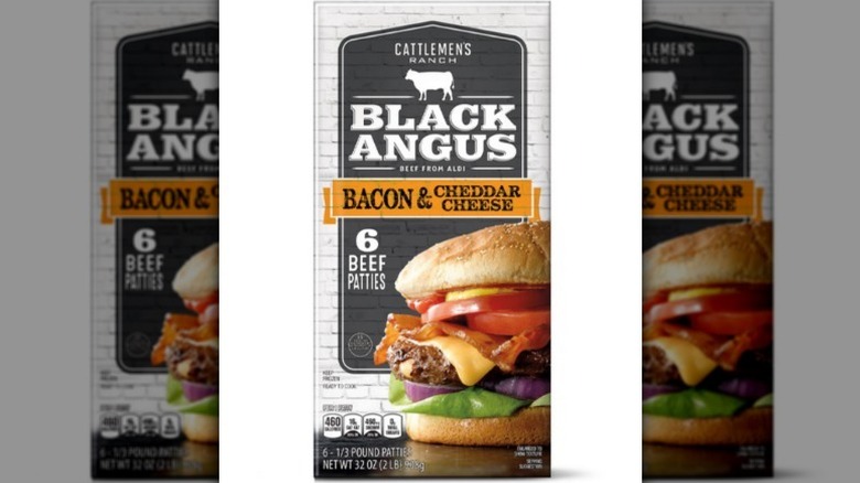 Catteman's Ranch bacon cheese burgers on white background