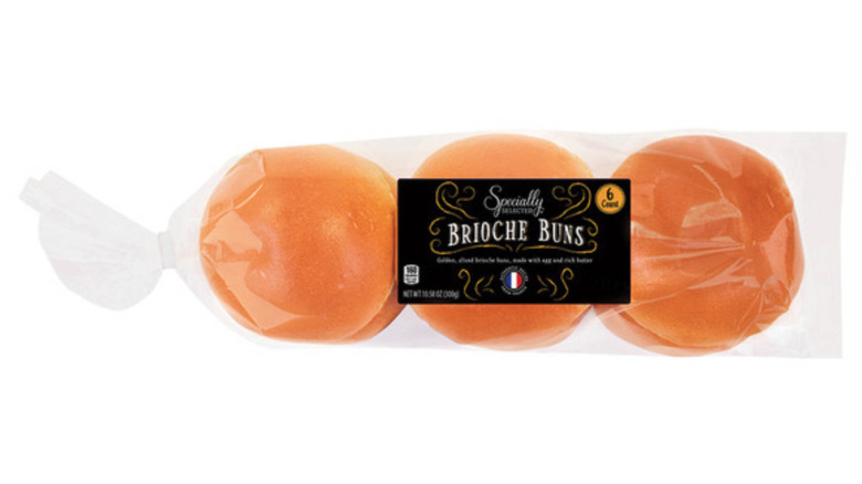 Specially Selected brioche buns on white background