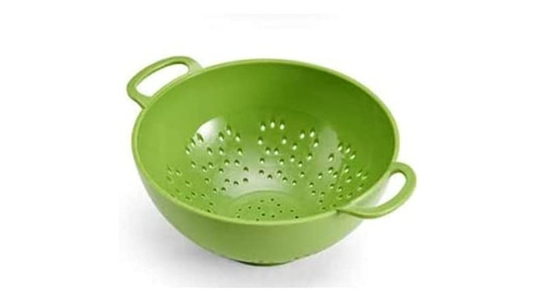small green colander