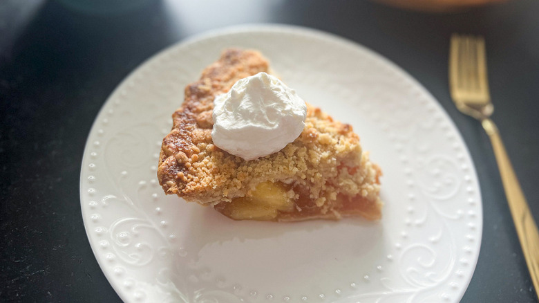 slice of pie with whipped cream