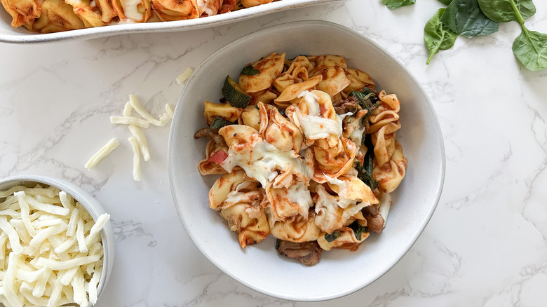 single serving vegetable tortellini casserole