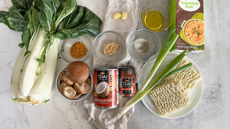 ingredients for veggie coconut curry