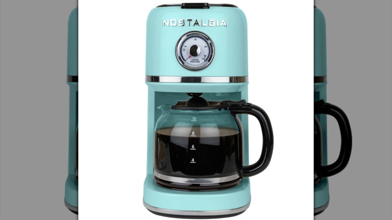 Nostalgia Classic Retro 10-up coffee maker in aqua