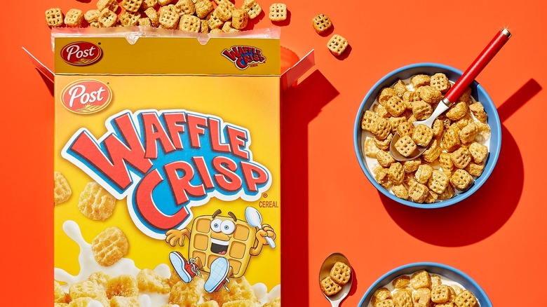 Waffle Crisp cereal box