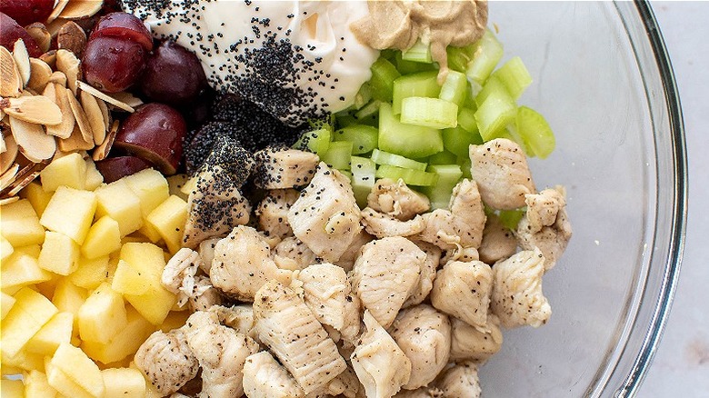 salad ingredients in a bowl