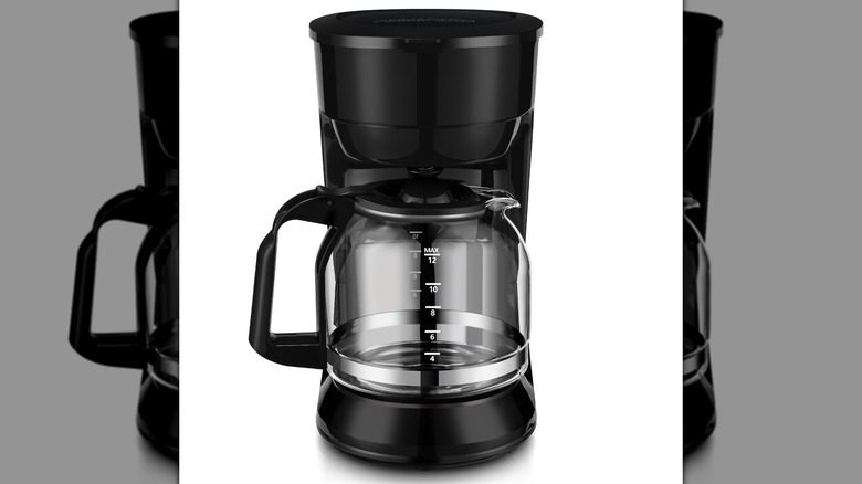 A Mainstays 12-Cup Drip Coffee Maker on a white background