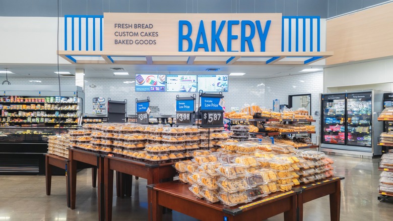 Interior view of the bakery at a Walmart Supercenter