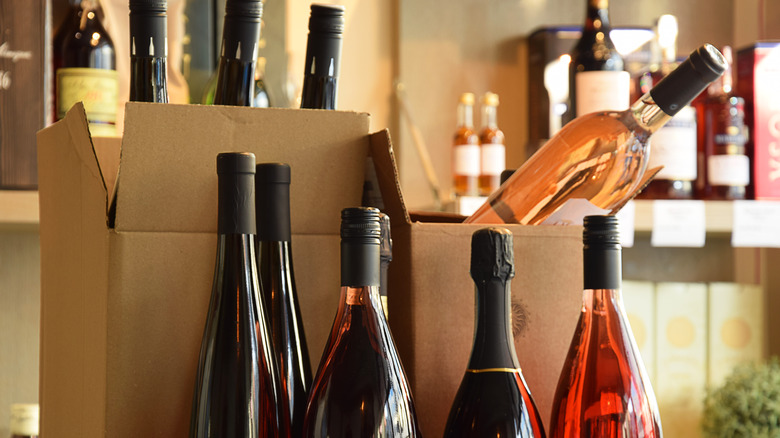wine being delivered in boxes