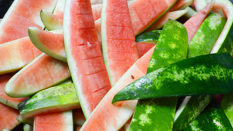 Watermelon rinds without the flesh