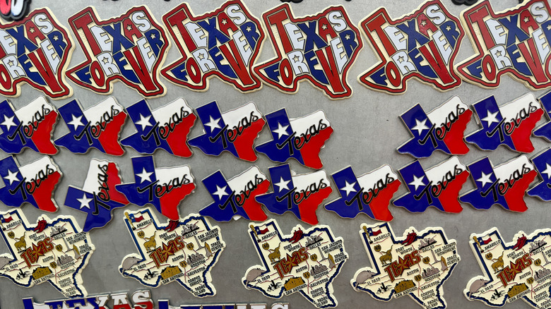 Wall of Texas merch at Buc-ee's