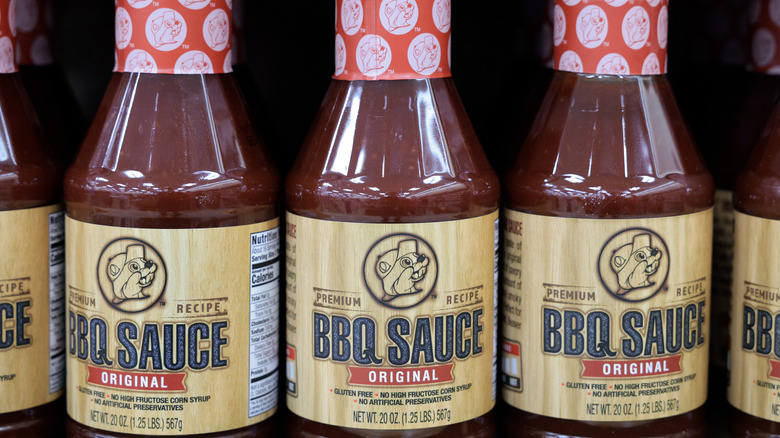 Bottles of Buc-ee's barbecue sauce