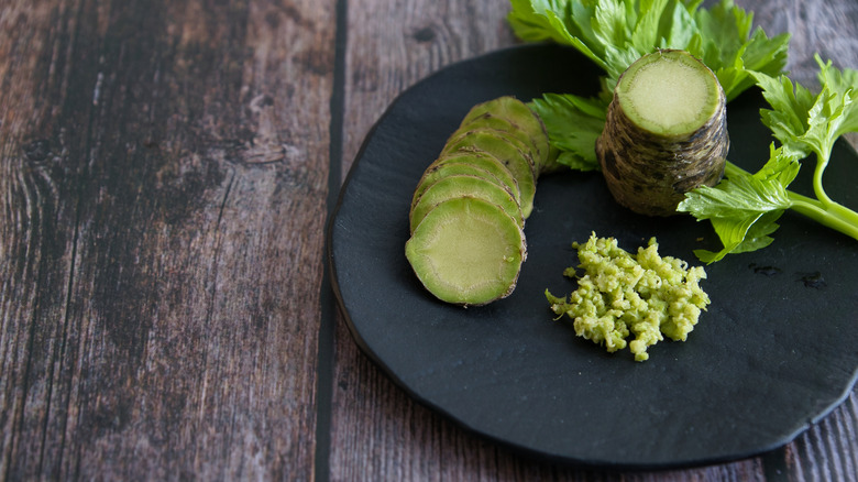 fresh and grated wasabi