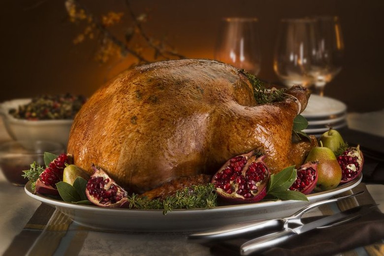 Roasted Turkey with Pomegranate-Thyme Glaze