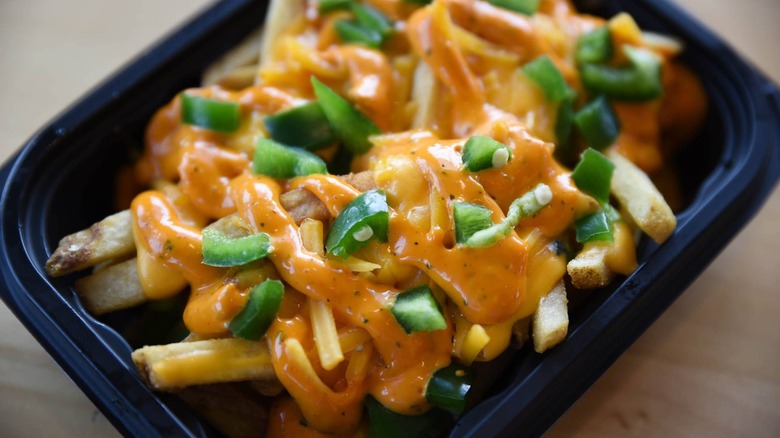 Wendy's fries with cheese and ghost pepper sauce
