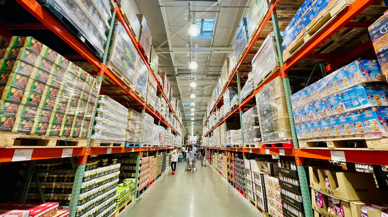 The interior of a Costco warehouse