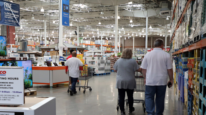 Customers shop in the interior of the Kansas City Costco