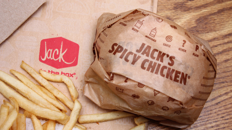 Jack in the Box sandwich and fries