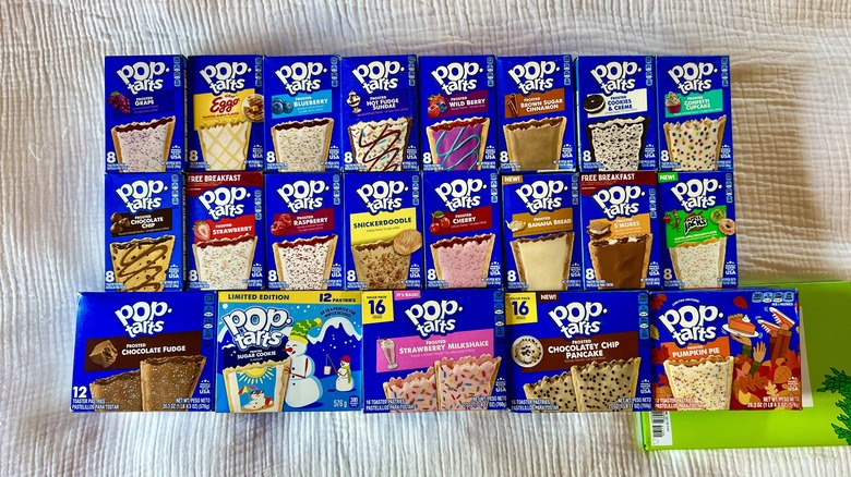 21 boxes of Pop-Tarts in a line