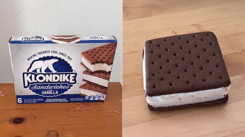 Box of Klondike ice cream sandwiches
