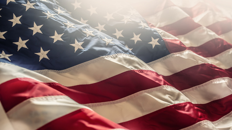 American flag waving