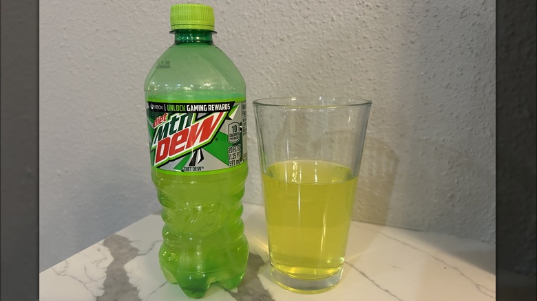 Diet Mountain Dew Bottle and Cup