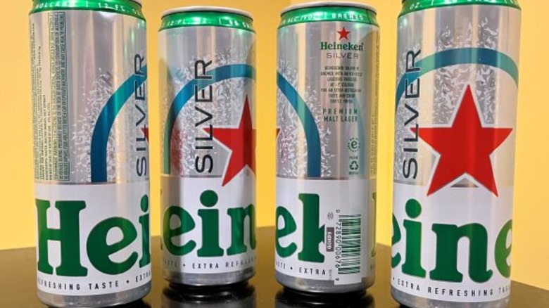 Four cans of Heineken Silver